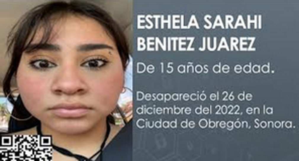 Emiten Alerta Amber por desaparición de Esthela Sarahí de 15 años