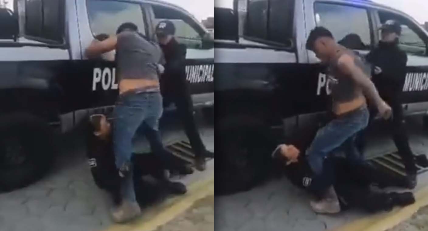 Video Sujeto Golpea A Mujer Polic A En Puebla Autoridades Lo Buscan