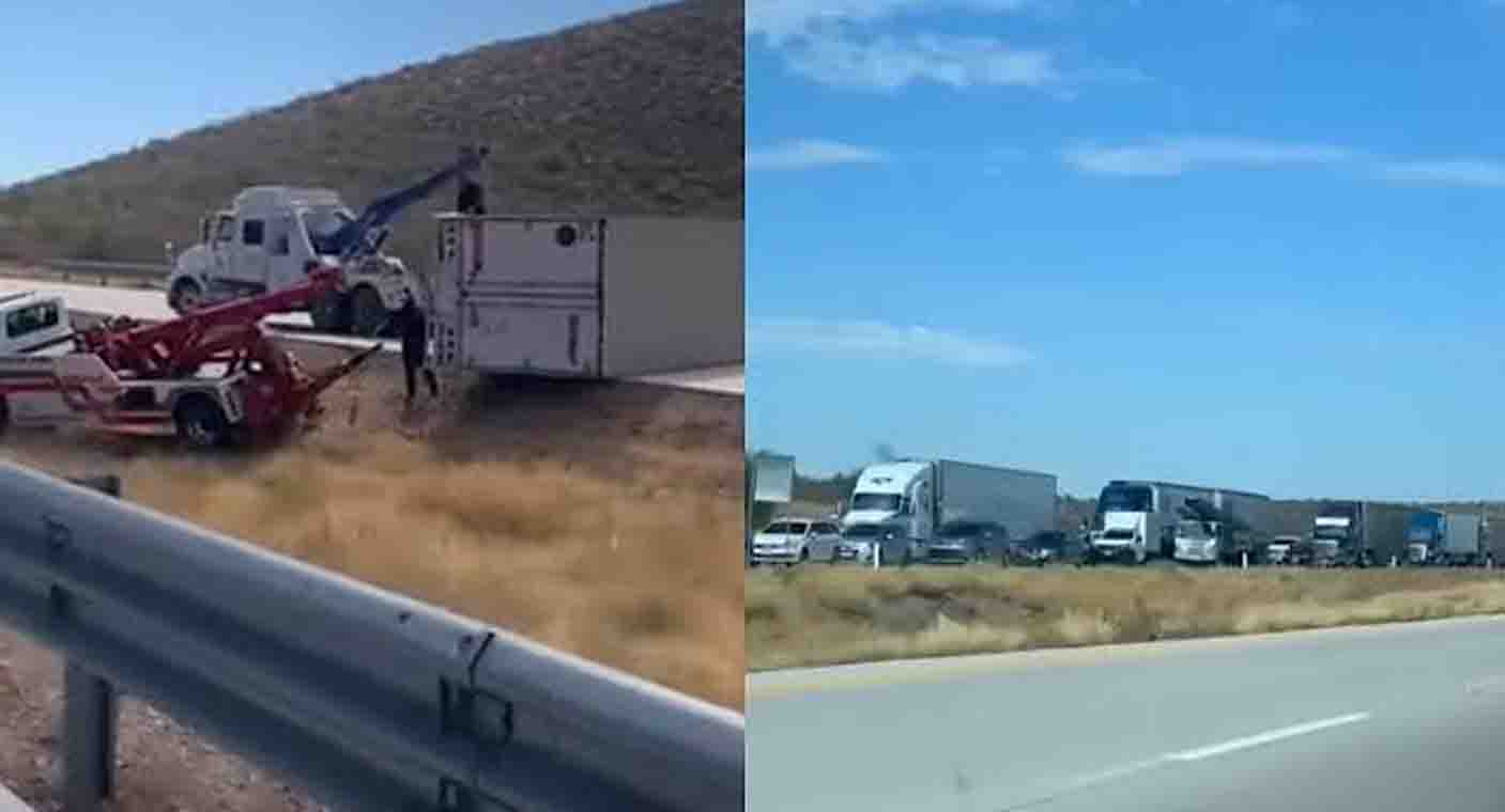 Volcamiento De Caja De Tr Iler Sobre Carretera Hermosillo Guaymas