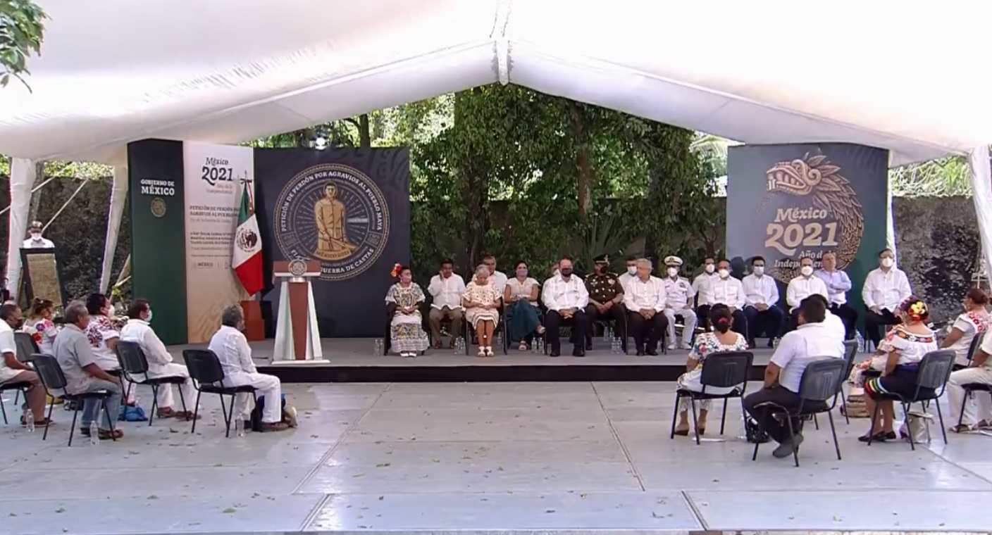 AMLO celebra la ceremonia para pedir perdón al pueblo maya ...