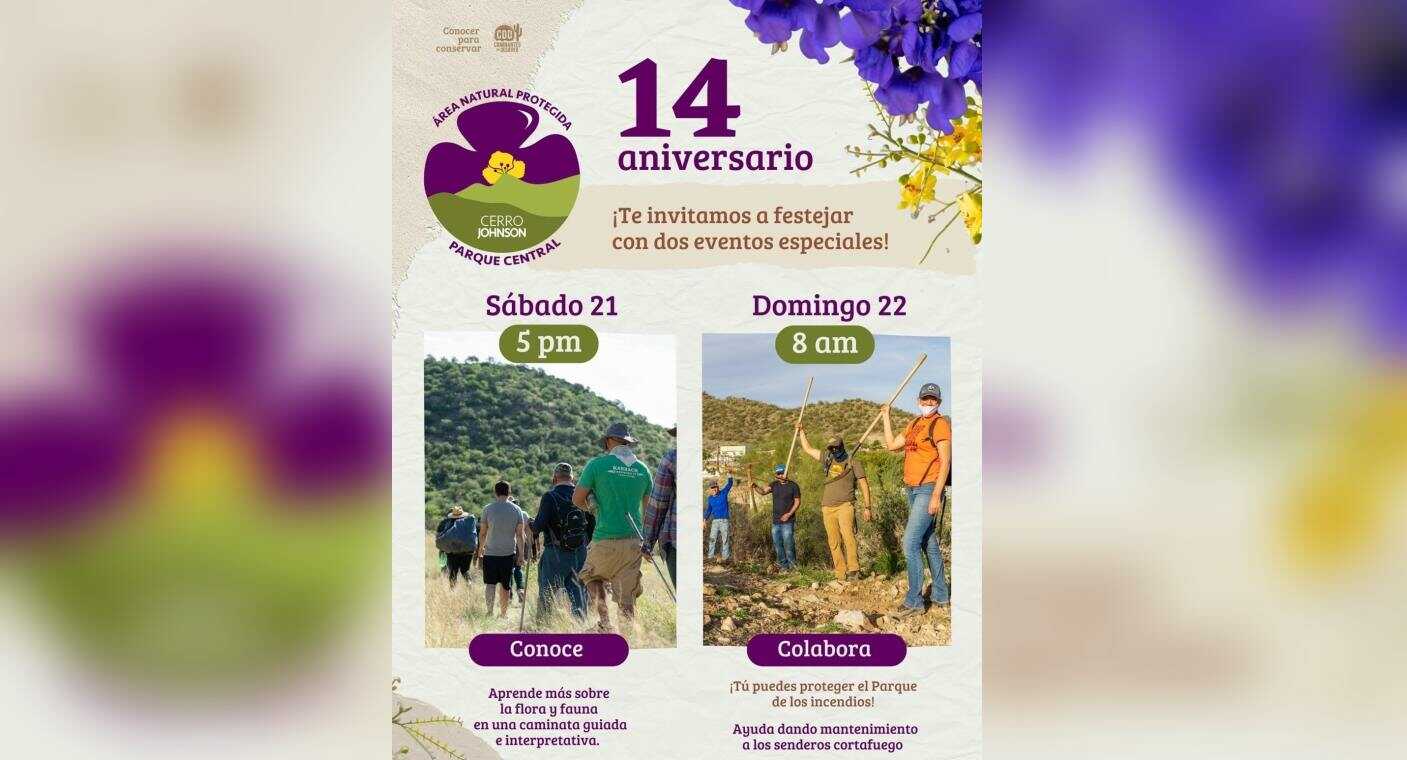 Caminantes del Desierto invitan a recorrido este fin de semana en Cerro Johnson para conmemorar 14 años como Área Natural Protegida