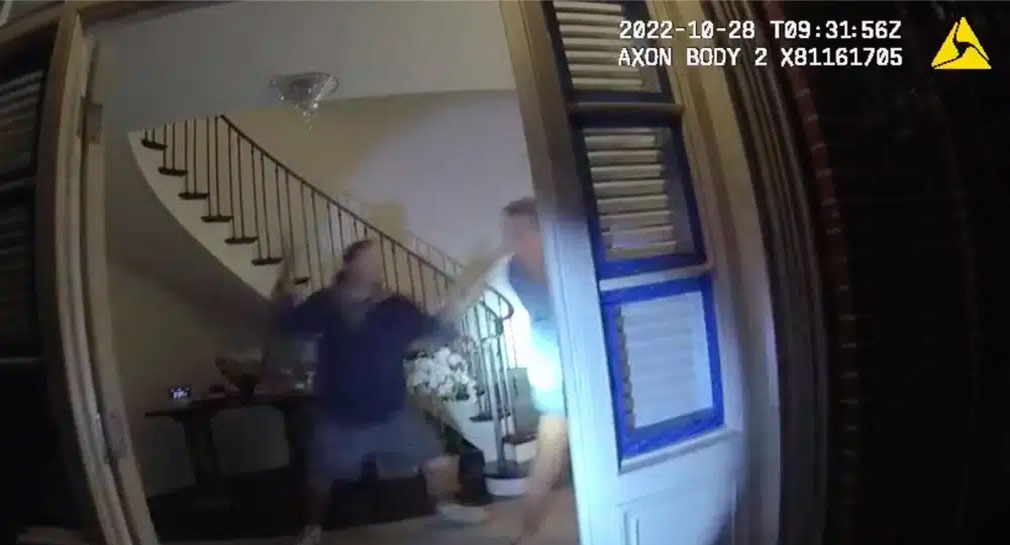 Difunden video que muestra forcejeo entre esposo de Nancy Pelosi y su agresor