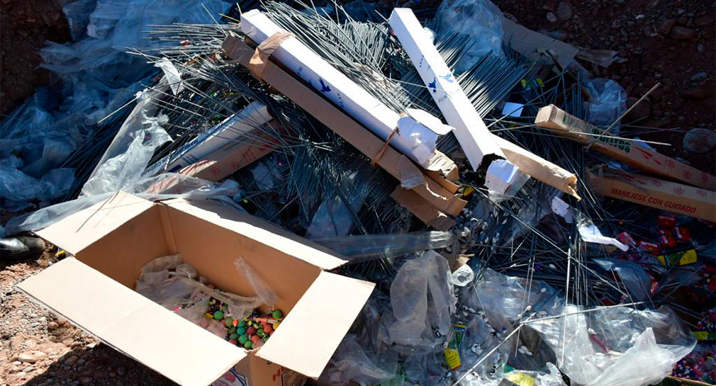 Destruyen más de 170 kilos de pirotecnia decomisados en operativo de Protección Civil Hermosillo