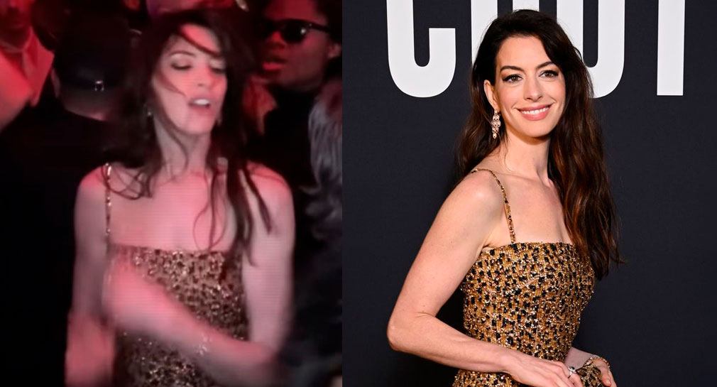 Anne Hathaway saca los pasos prohibidos y se roba la fiesta de Valentino (VIDEO)
