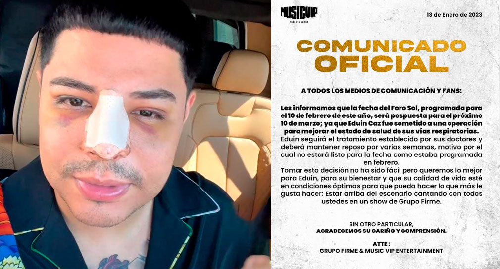 Grupo Firme pospone concierto en Foro Sol por estado de salud de Eduin Caz (VIDEO)