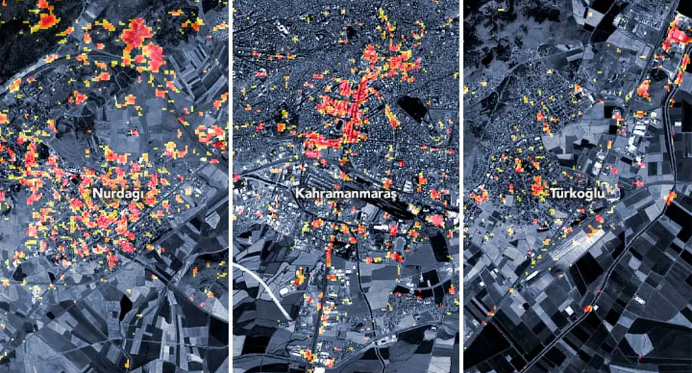 NASA captura en imágenes satelitales los daños en Turquía tras terremoto
