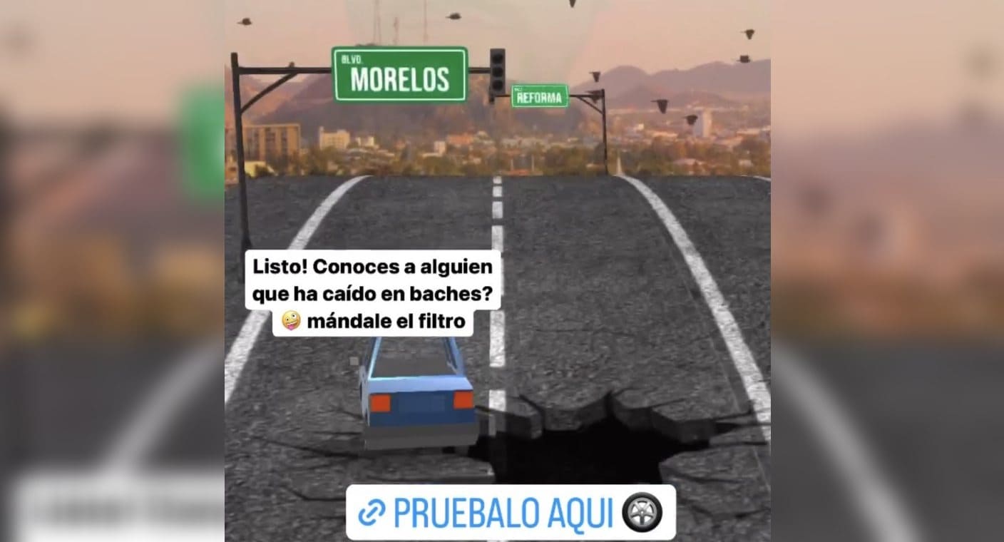 Miguel Rentería crea filtro para historias de Instagram que muestra el estado de las calles en Hermosillo