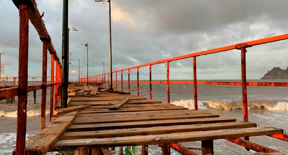 Ayuntamiento de Hermosillo rehabilitará muelle de Bahía de Kino, tras daños sufridos por lluvias en 2022