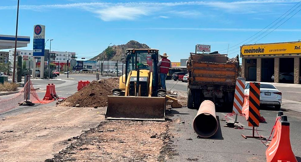 Repararán tubería colapsada en Olivares, entre Serna y Paseo Río Sonora, de Hermosillo; trabajos durarán 2 semanas