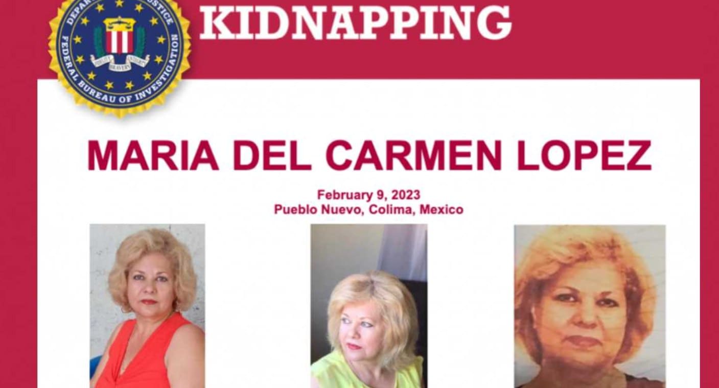 Alerta FBI por secuestro de mujer estadounidense en Colima