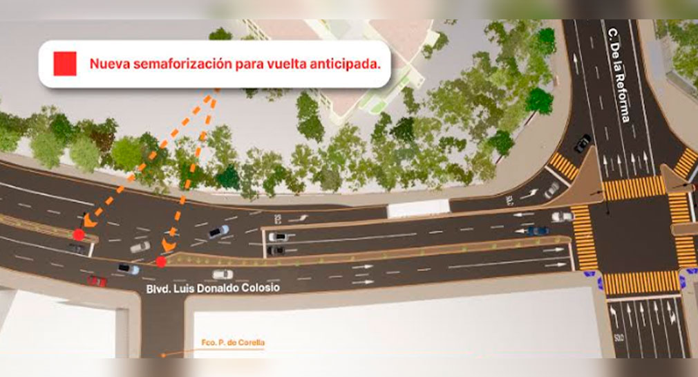 Abrirán vuelta antes de llegar a Reforma en bulevar Colosio, en Hermosillo, para reducir demoras en semáforo
