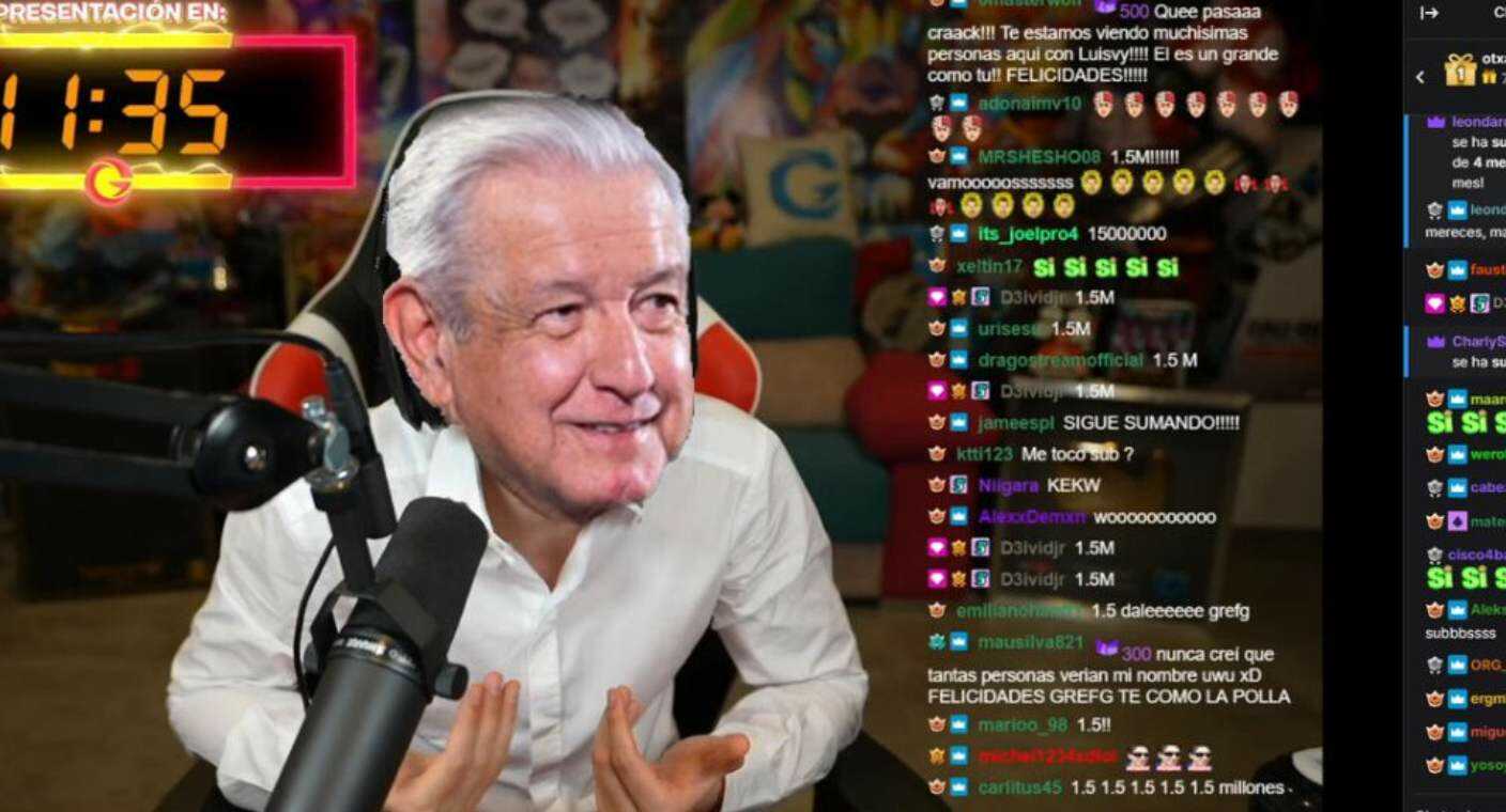 Se coloca López Obrador como el “streamer” en español más visto en agosto y vuelve a superar a El Mariana