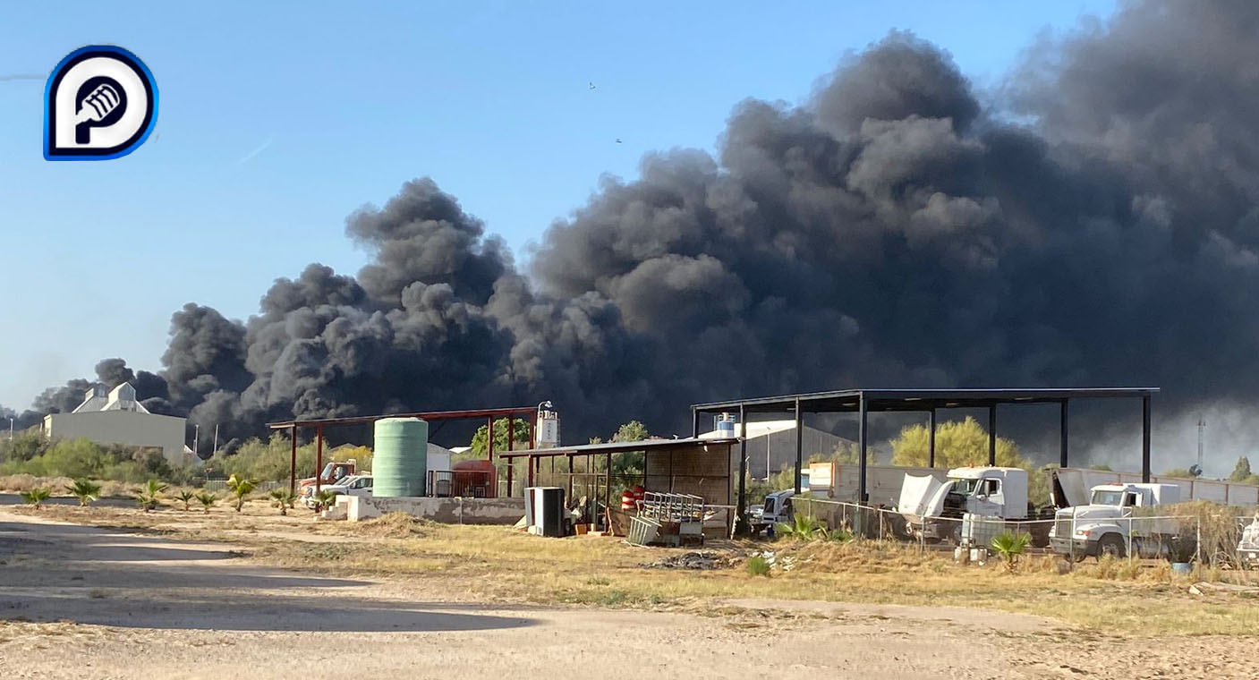 Fuerte incendio se registra en ejido La Victoria al norte de Hermosillo