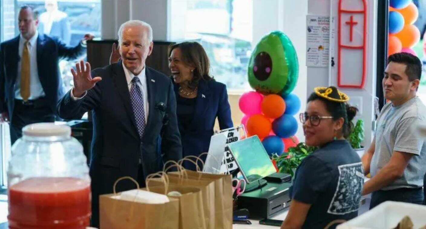 Joe Biden y Kamala Harris celebran el 5 de Mayo en una taquería de Washington