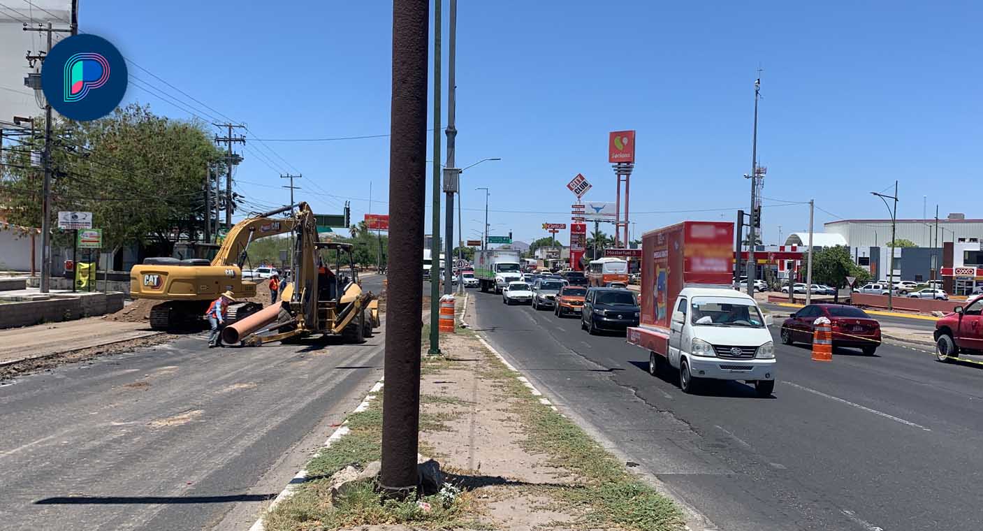 Cierran tramo afectado por socavón en bulevar Solidaridad; Agua de Hermosillo rehabilitará zona
