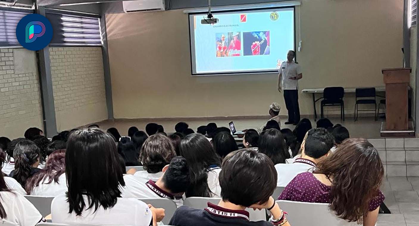 Personal de Hospital Militar advierte sobre riesgos del tabaquismo a estudiantes de Hermosillo