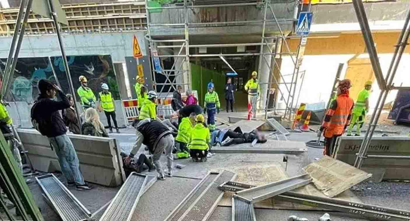 Más de 20 heridos deja desplome de puente en Finlandia; la mayoría estudiantes de primaria