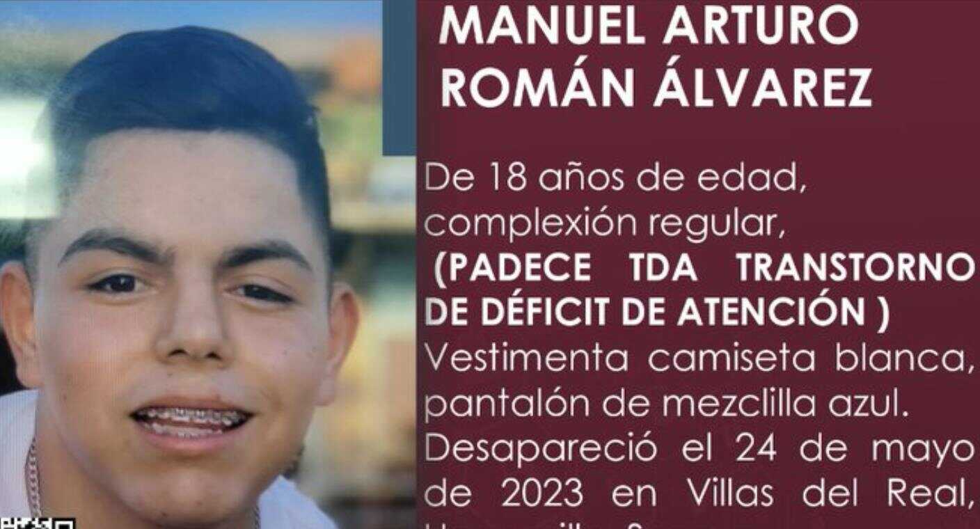 Activan alerta de búsqueda por la desaparición de Manuel Román, joven con déficit de atención, en Hermosillo