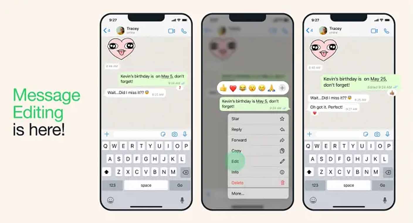 WhatsApp lanza función para editar los mensajes enviados