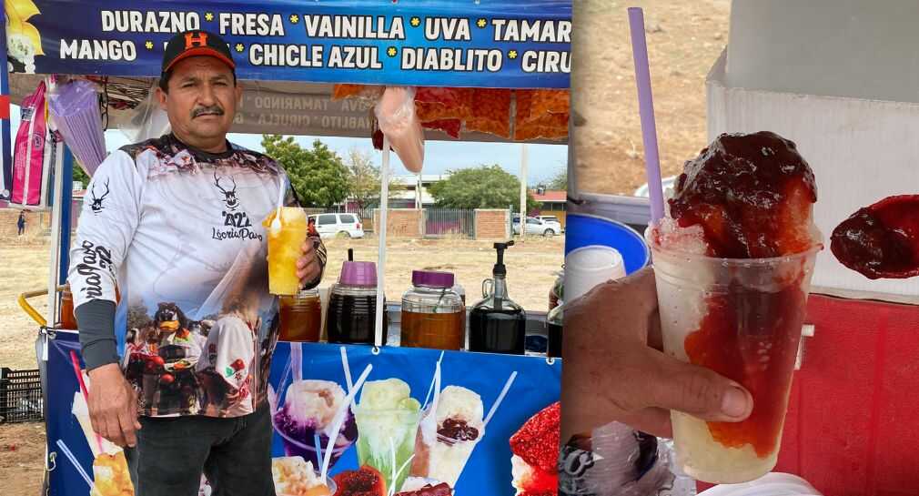 Para saciar la sed y bajar el calor, Fidel sale a vender raspados desde hace 20 años en Hermosillo