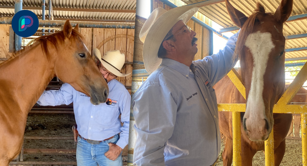 Javier Monge heredó su gusto por los caballos de su padre, ahora tiene una escuela en Hermosillo donde los entrena y da terapias para niños autistas