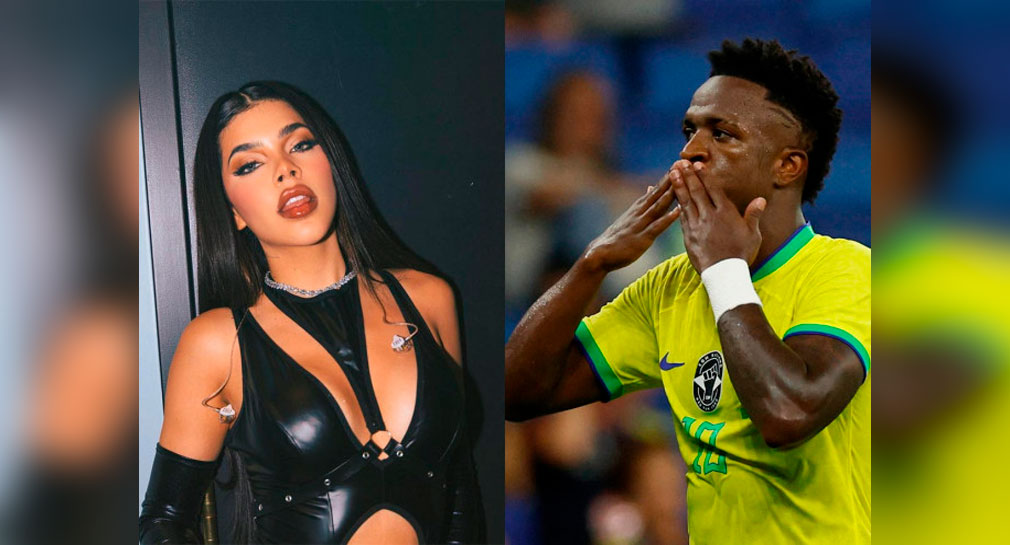 Captan a Kenia Os tomada de la mano del futbolista del Real Madrid, Vinicius, en Río de Janeiro