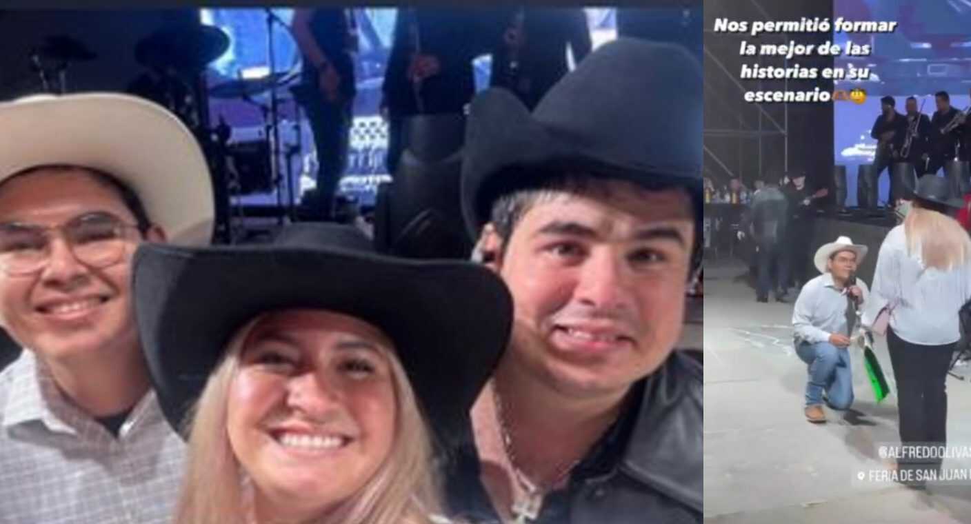 "Gracias al patroncito” Pareja sonorense se compromete en concierto de Alfredito Olivas en