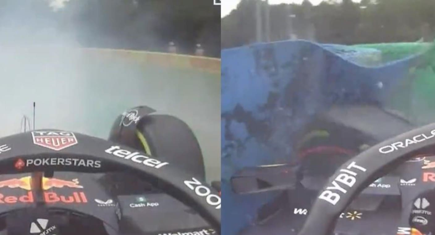 Checo Pérez sufre choque en las prácticas del Gran Premio de Hungría (VIDEO)