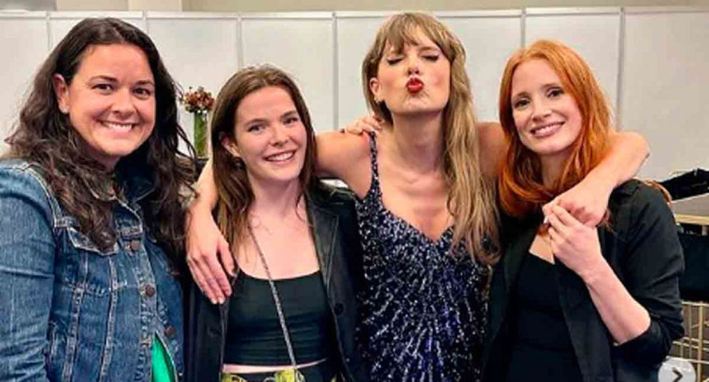 Actriz Jessica Chastain asiste al concierto de Taylor Swift en la CDMX