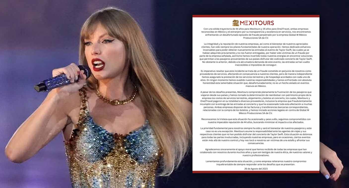 Acusan a MexiTours por estafar a seguidores guatemaltecos de Taylor Swift con concierto en CDMX; empresa anuncia que hará reembolsos