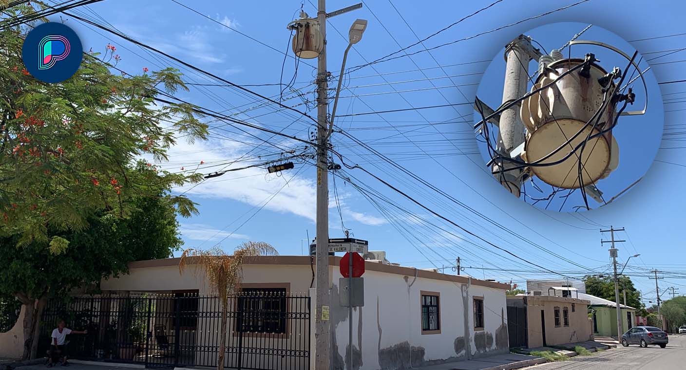 Preocupa a vecinos fuga de líquido en transformador de CFE en colonia Progresista de Hermosillo