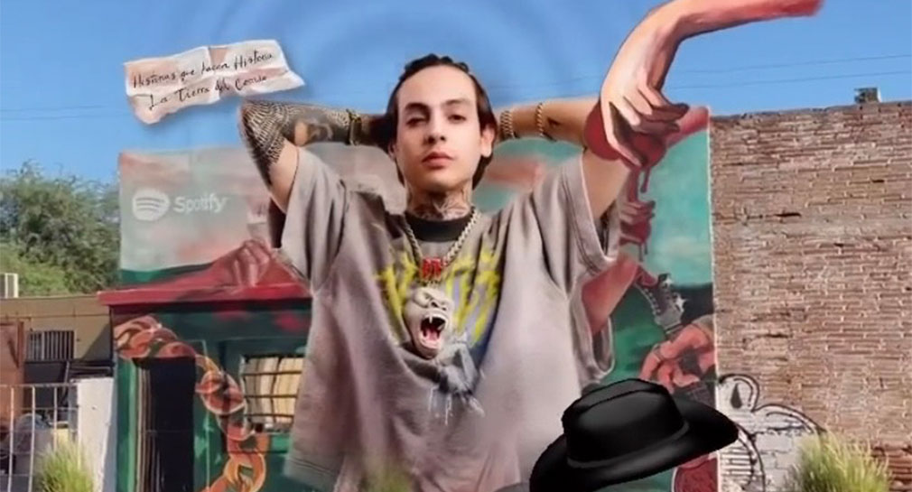 Así luce el filtro de Instagram que funciona al apuntar al mural de Natanael Cano en Hermosillo