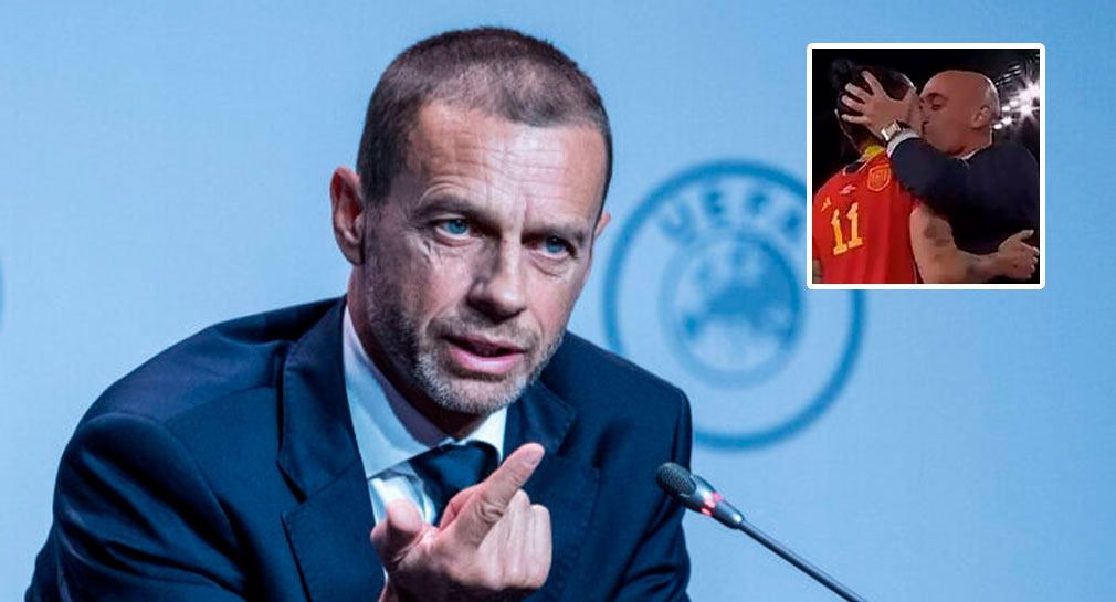 Presidente de la UEFA acusa que la prensa exageró beso de Rubiales a Hermoso