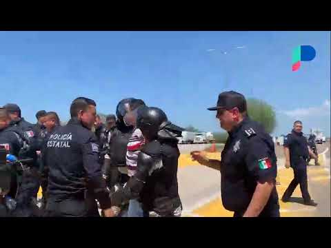 Así sometieron policías estatales y Guardia Nacional a manifestantes que tomaron caseta en Hermosillo (VIDEO)