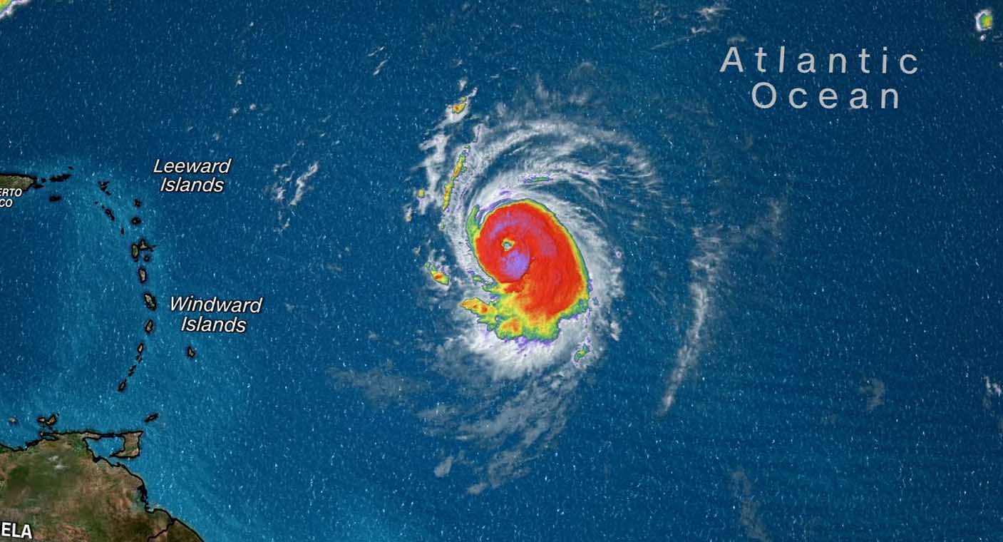 Huracán ‘Lee’ se intensifica a categoría 5 rumbo al este del Caribe