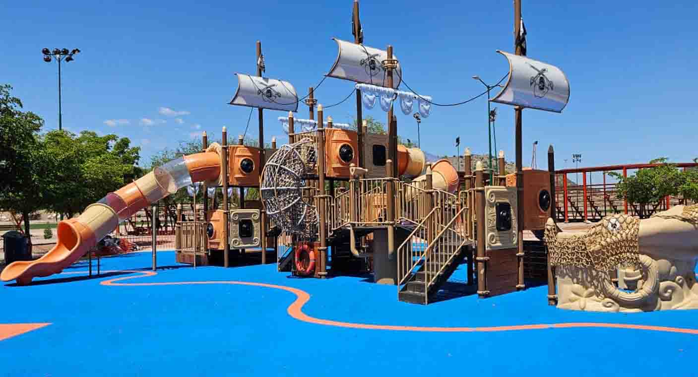 Inaugura alcalde juegos infantiles ‘Barco Pirata’ en El Cárcamo en Hermosillo