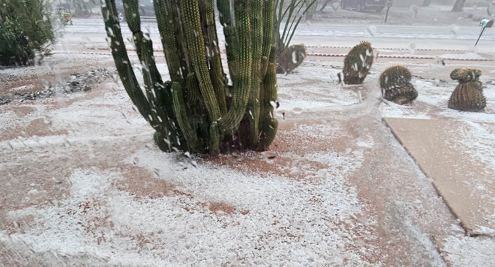 Reportan fuerte lluvia y granizo en Tucson, Arizona