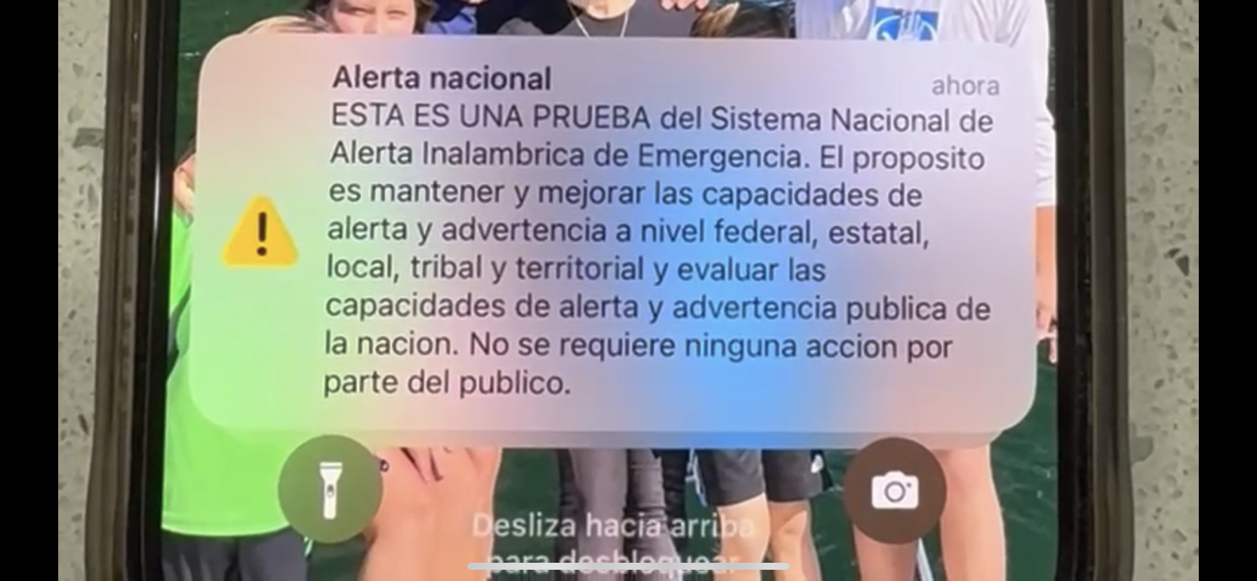 Así sonó la prueba de alerta de emergencias en dispositivos electrónicos en EEUU
