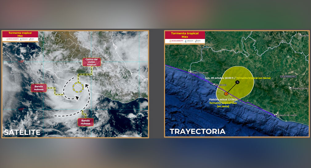 Tormenta tropical 'Max' toca tierra en Guerrero, dejará lluvias y