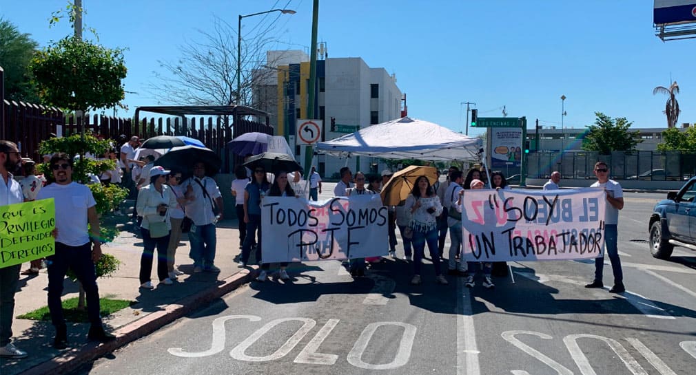 Trabajadores del Poder Judicial en Hermosillo realizan paro de labores como protesta por recortes