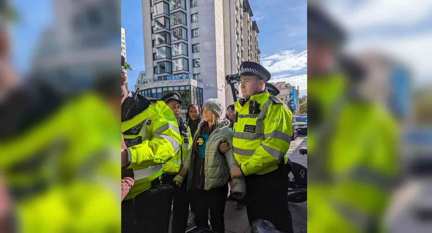 Detienen a Greta Thunberg durante manifestación en Londres