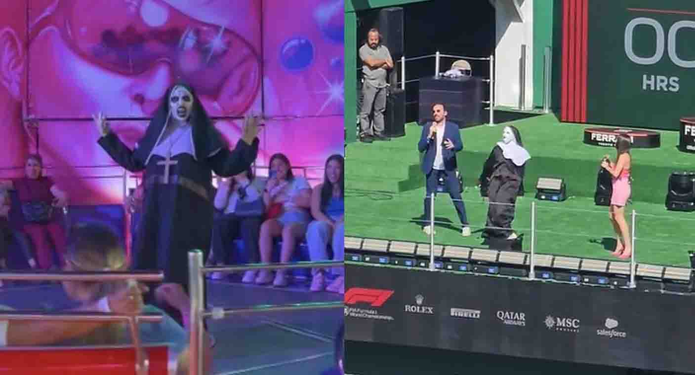 VIDEO: ‘La Monja de la Feria’ aparece en el Gran Premio de México 2023