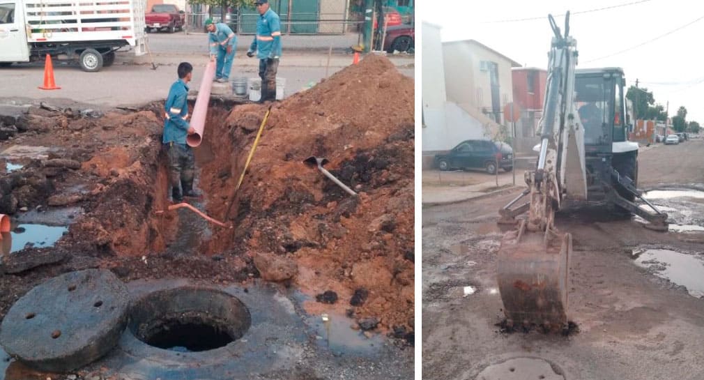 Trabaja AguaH en rehabilitar infraestructura sanitaria de colonia Nuevo Hermosillo tras reportes de fugas