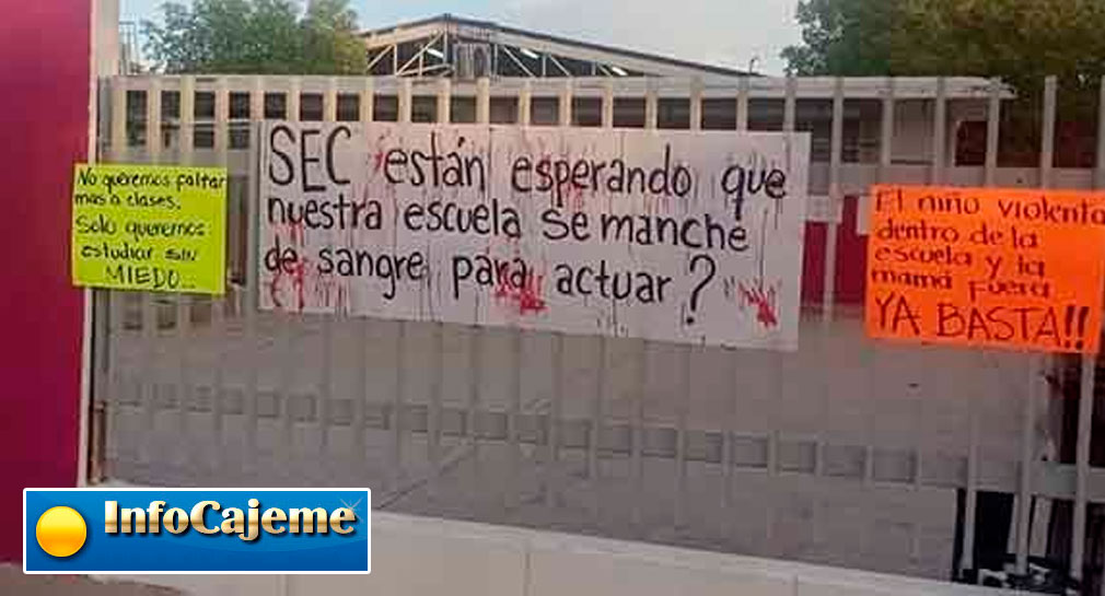 Madres de familia cierran primaria ‘Olga Díaz’ en Ciudad Obregón, denuncian que estudiante golpea a sus compañeros