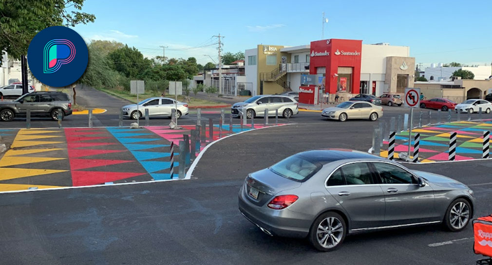 Mejoran diseño en cruce conflictivo de Hermosillo para que pasen con orden peatones y carros