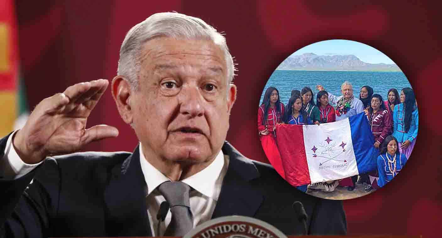 Anuncia AMLO construcción de acueducto para pueblo seri en Sonora; apoya a gobernador Durazo en Plan Hídrico