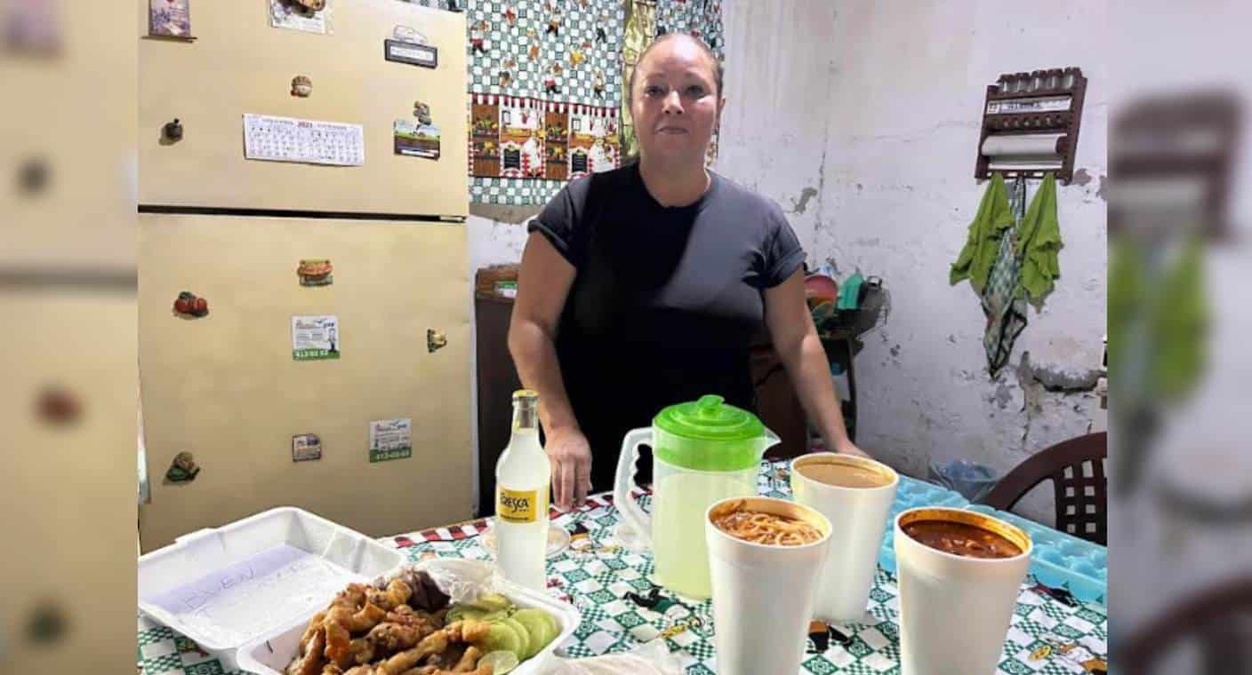 Comunidad de Cajeme se une para apoyar a Rosa María y su hijo; donan alimento, dinero y una regadera eléctrica para el invierno