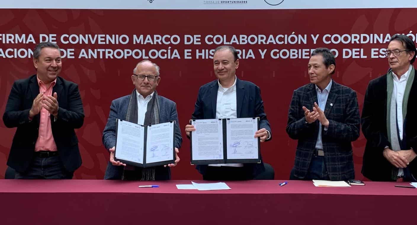 Firman gobierno e INAH convenio para la conservación y preservar el patrimonio cultural de Sonora