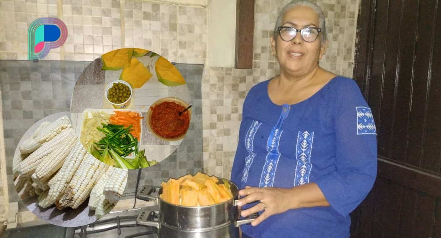 Flor empezó de niña a hacer tamales ayudándole a su mamá y ahora los prepara para vender en su comunidad en Hermosillo