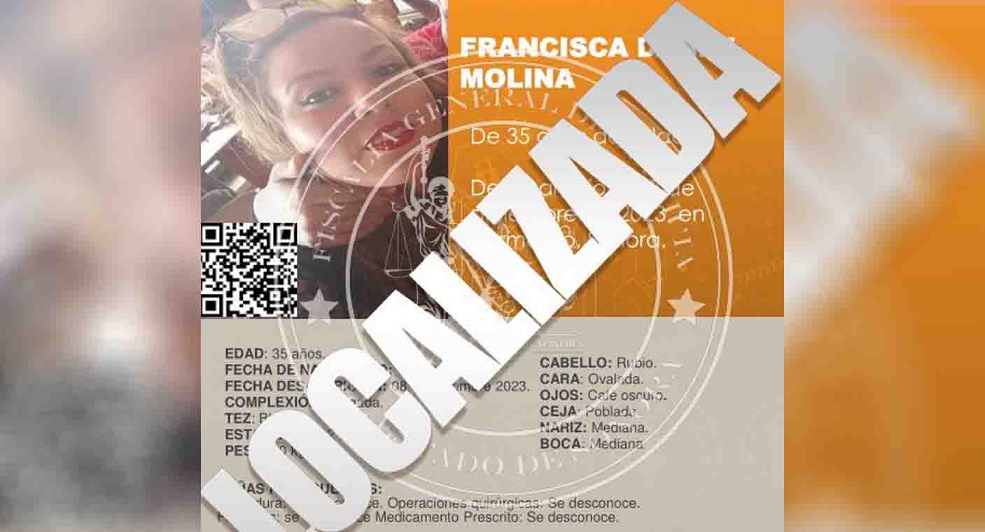 Localizan sana y salva a Francisca Daniel Molina, reportada como desaparecida en Hermosillo